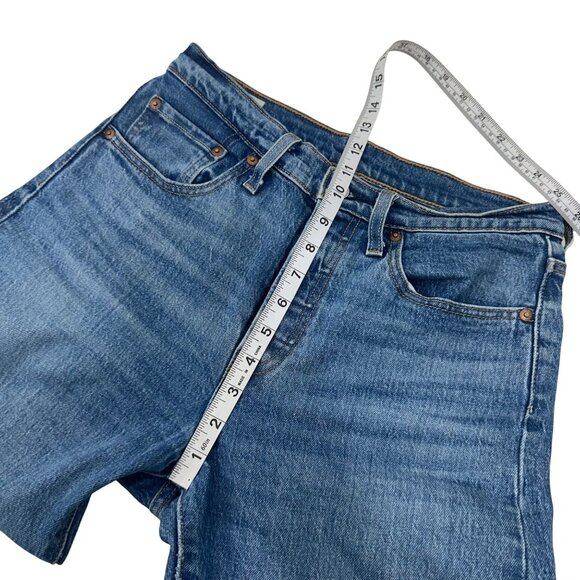 Levis 501 Skinny Fit Jeans Womens Blue Denim Button Fly SZ 28W 27L Classic Style - Picture 6 of 16